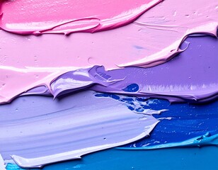 Textured Acrylic Paint Swatches in Pink, Purple, and Blue Hues