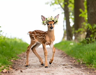 Enchanted Forest A Baby Deer's Graceful Dance