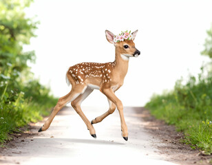 Enchanted Forest A Baby Deer's Graceful Dance