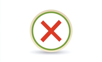 Obraz premium Red X Reject Symbol in Circular Design
