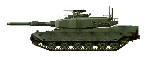 Type 90 MBT (Modern Japanese MBT, with a 120mm cannon and an automatic loader in the stern of the turret) © Tikros