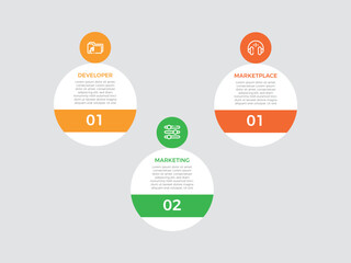 Business Development Concept for 3 steps Infographic Design with Editable Stroke Line Icons