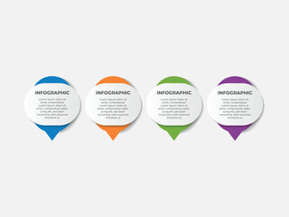 Timeline infographic design with circle for business template. Vector 4 steps.