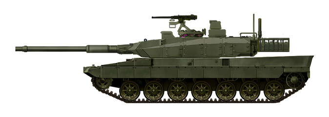 PBT Mk1 (Concept of a new MBT, with a turret from a Type 10 tank and an extended 120mm gun) © Tikros