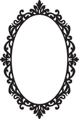 Elegant Black Ornamental Mirror Frame Design.