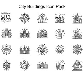 Minimalist City Buildings Icon Pack