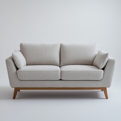 Fototapeta premium Modern beige sofa in minimalist setting