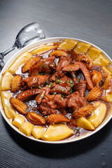 Braised Abalone, Chicken Wings and Yellow Noodle Cake