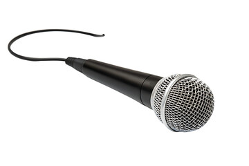Dynamic microphone for vocal performance and recording on transparent background