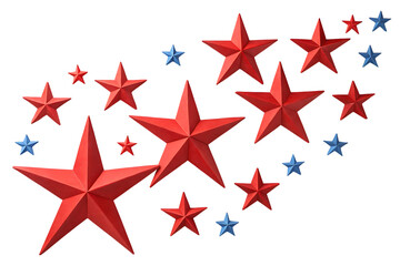 Obraz premium Red and blue stars illustration on transparent background