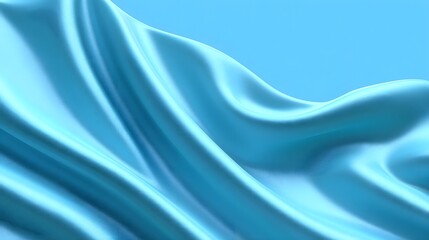 Obraz premium Flowing teal satin fabric with abstract patterns