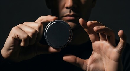 Stylish Black Jar Mockup Product Presentation Photography