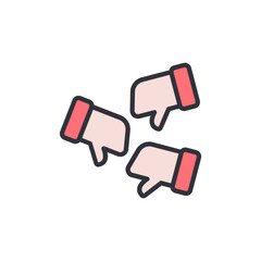 Collection Of Cartoon Hands Gesturing Thumbs Down On Transparent Layout