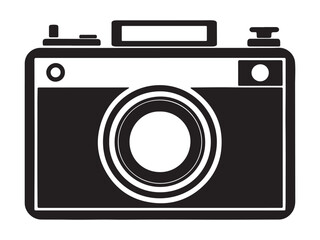 Camera silhouette black vector illustration design