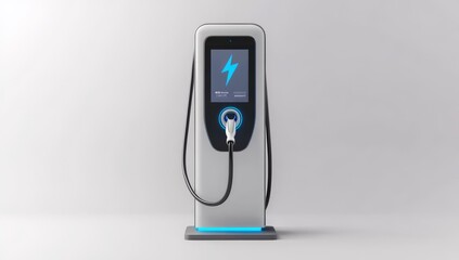 Modern Electric Vehicle Charging Station in a Minimalist Setting