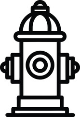 Solid black color icon of a traditional fire hydrant vector with PNG, JPEG