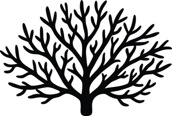 Obraz premium coral branch displaying distinctive silhouette vector