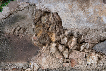 stone wall concrete repair old damaged 2