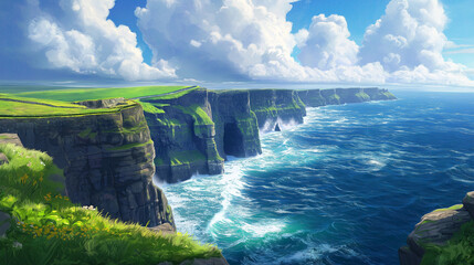 Mocha Rock, an impressive view of the high cliffs and the Atlantic Ocean