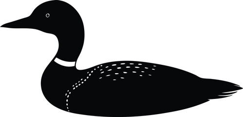 loon black silhouette style vector.