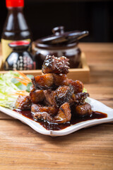 Vinegar-marinated smoked fish