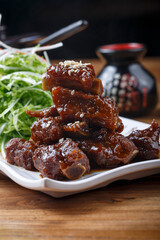 Vinegar-marinated smoked fish