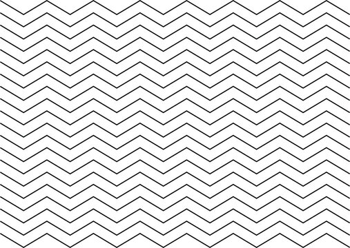 Geometric black chevron pattern with sharp zig zag lines isolated on white background