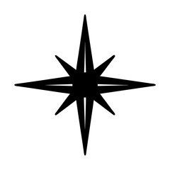 Eight pointed starburst design in black on a white background vector