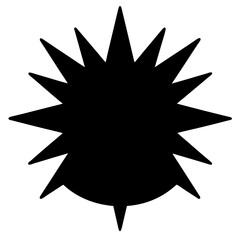 Abstract Black Starburst Shape with Rounded Base and Sharp Jagged Edges