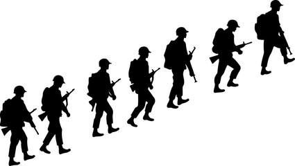 Obraz premium American Military Soldiers Army, and Helicopter Silhouette 