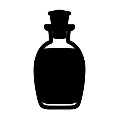 Apothecary Jar or Potion Bottle with Cork Stopper, Black and White