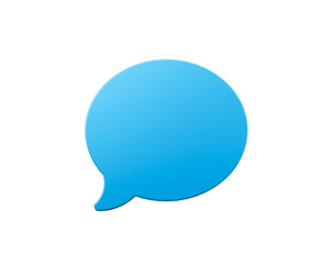 3D Blue chat icon, symbolizing messaging, communication and conversation. 3d illustration