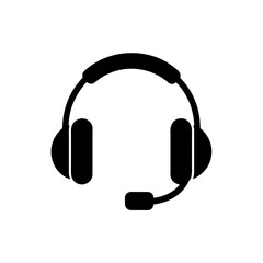 Headset Icon Vector with Flat and Isolated Design