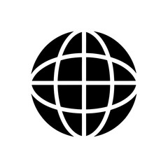 Internet Globe Icon Vector with Clean and Flat Design