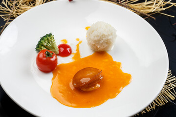 Abalone and rice with abalone sauce