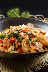 Iron pot tofu and roasted duck intestines