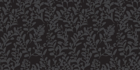 Botanical illustration background. Seamless pattern.Vector. 有機的なイラストパターン