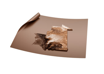 Map Of Mauritania Old Style Brown On Unrolled Map Paper Sheet 3d Illustration
