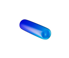 3D Glossy blue minus symbol with a modern, sleek and minimalistic design. 3d illustration