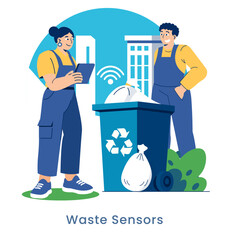 Sustainable Urban Development. Flat Vector Illustration