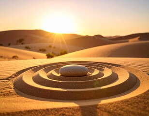 Stone Spiral Rings in Desert Sand