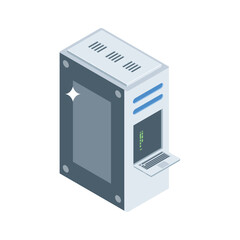 Discover this isometric icon of server monitoring dashboard