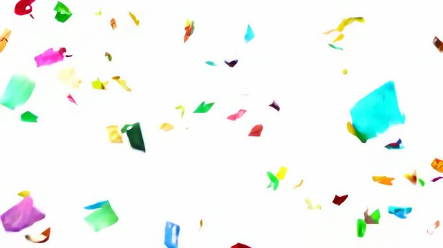 Colorful vector illustration of party confetti and streamers isolated on white