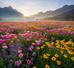 sunrise in the mountains