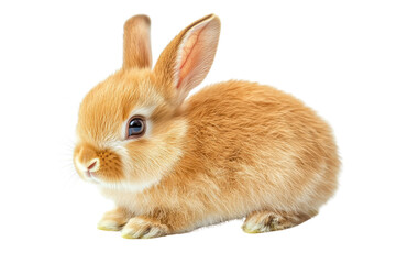 Obraz premium A baby rabbit, isolate on white background, with soft fur and an innocent expression. PNG