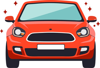 Red sport luxury car vector illustration for fast automobile transportation design