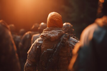 Military personnel in camouflage gear during an exercise.