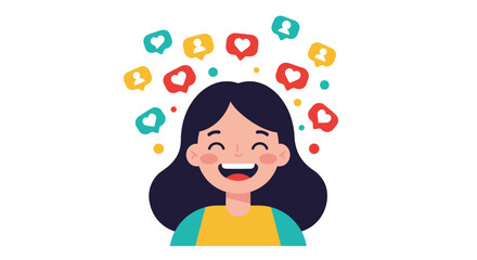 Social media engagement and connection concept vector illustration