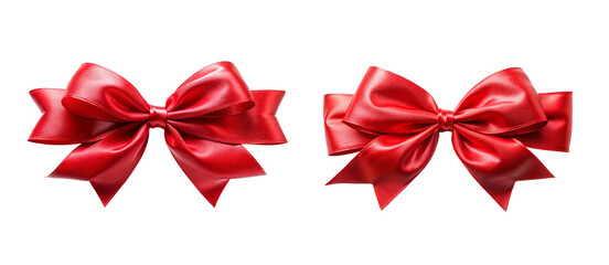 red bow on white background