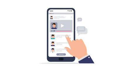 Online video streaming mobile application vector illustration for digital media design